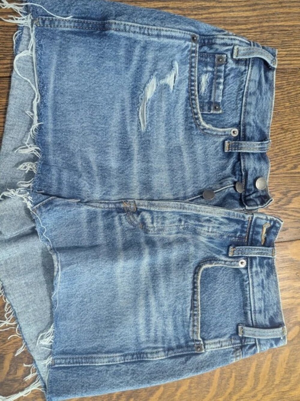Universal Thread Women's High Rise Denim Cut Off Shorts Frayed Hem Blue 6R